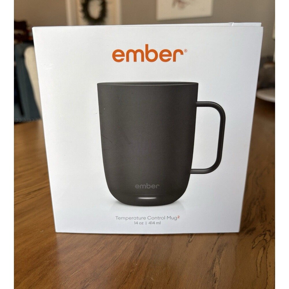 Ember Temperature Control Smart Mug 2 14 oz Black with Charging Coaster & Box